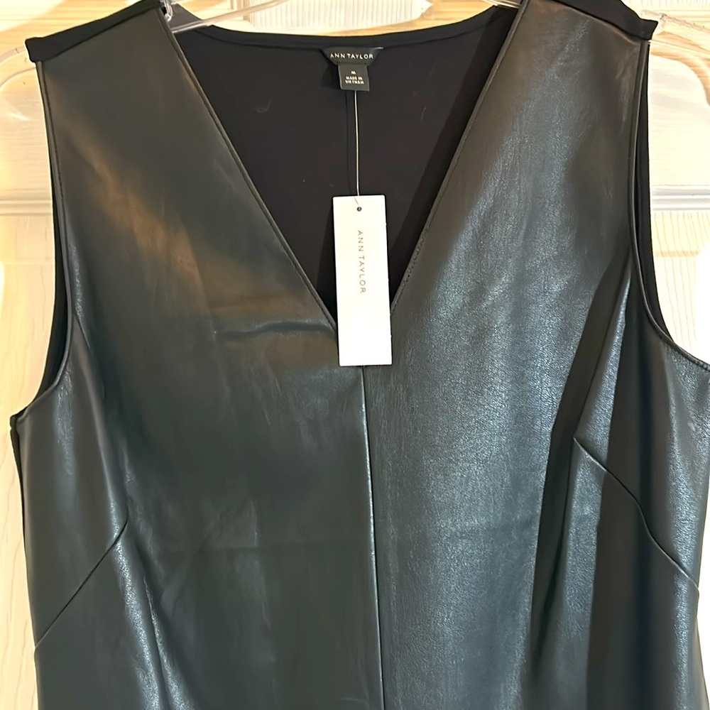 NWT Ann Taylor leather look vest - Picture 5 of 6